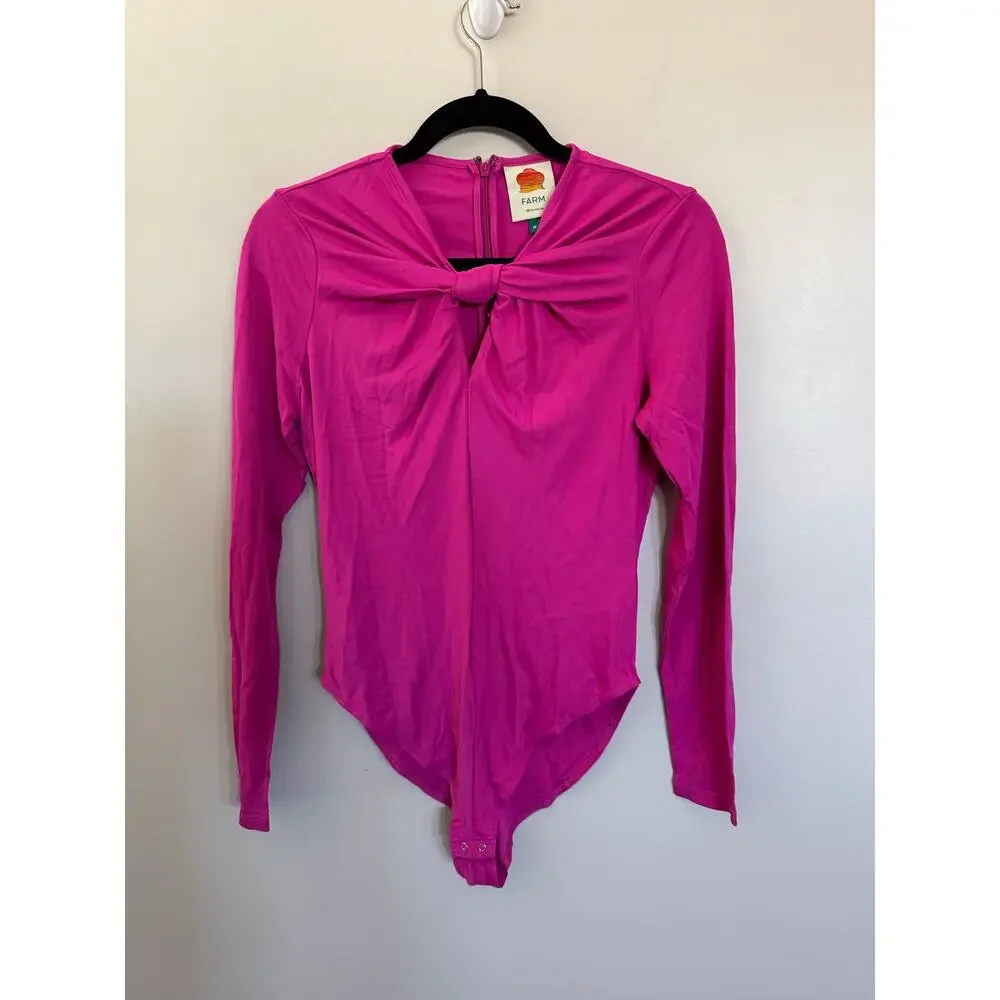 NWOT FARM Rio Long Sleeve Bodysuit in Pink SZ M_6